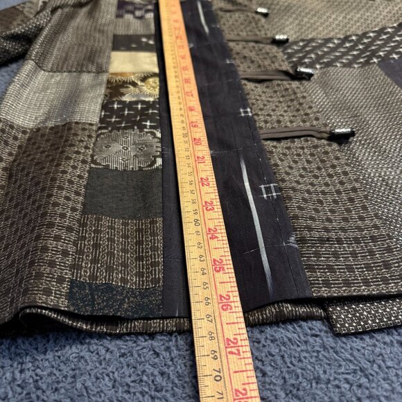 Vtg Melinda Phillips Sz S/M Asian Theme Brown Silk Two-Piece Patchwork **READ** - Picture 4 of 10
